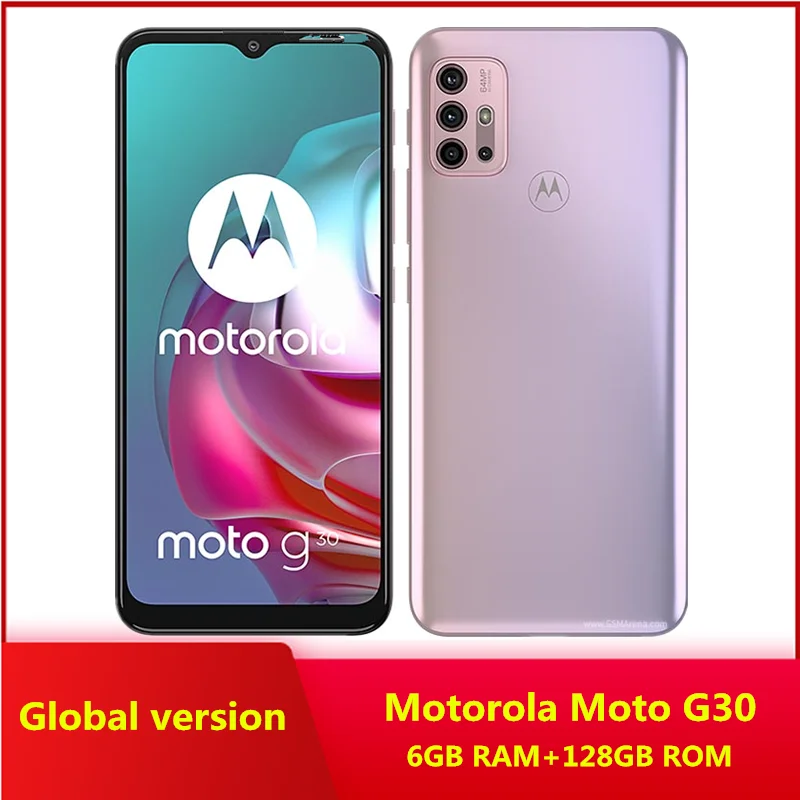 

Unlocked Motorola Moto G30 XT2129 Refurbished Original Phone Dual SIM 6GB 128GB 6.5 inches 64MP 4G LTE 5000mAh Cellphone