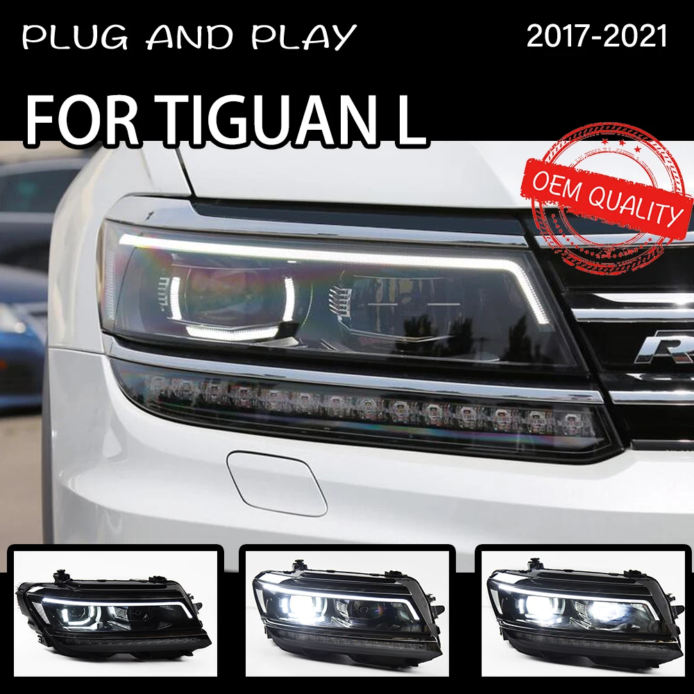 Фары для VW Tiguan L 2017-2022 автомобильные светодиодные фары DRL Hella 5 ксеноновые линзы Hid H7