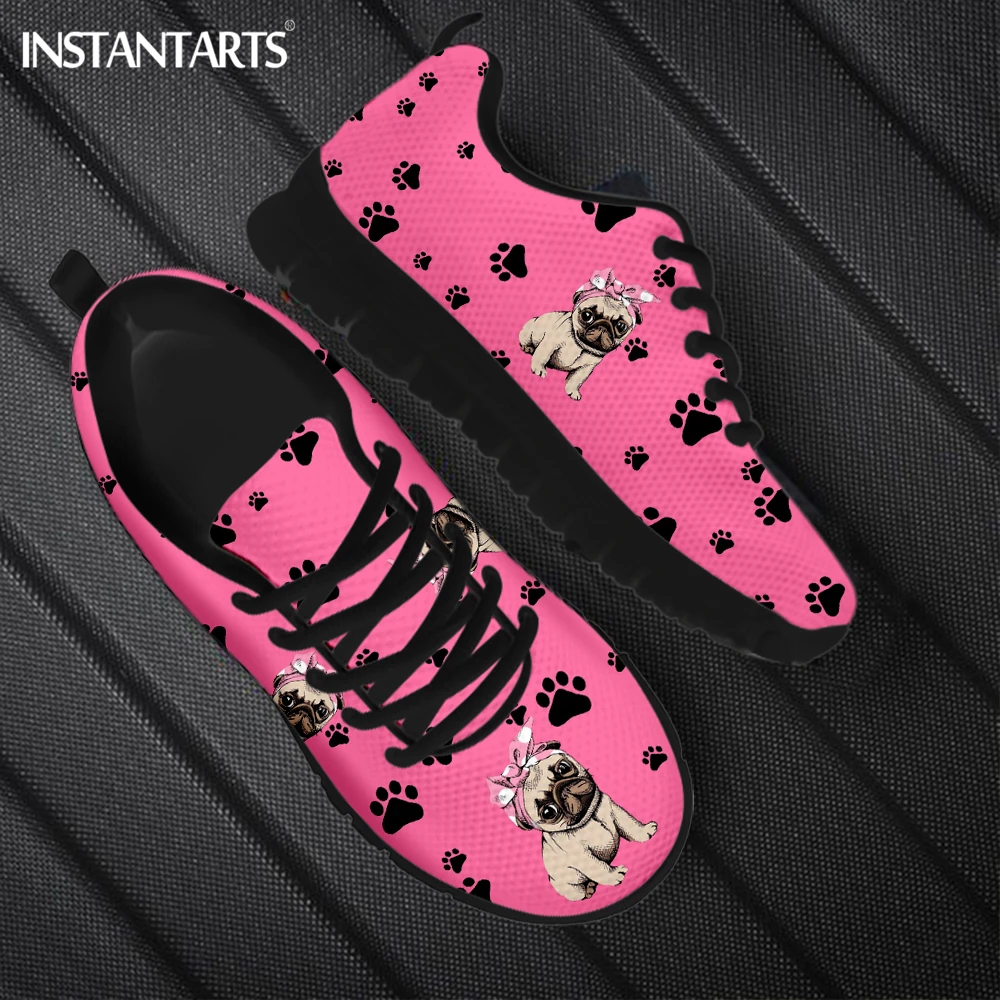 INSTANTARTS Kawaii Pink Bull Dog Print Girls Lace up Sneakers Comfort Flat Shoes for Women Dog Paw Design Female Walk Shoes Gift
INSTANTARTS Kawaii Pink Bull Dog Print Girls Lace up Sneakers Comfort Flat Shoes for Women Dog Paw Design Female Walk Shoes Gift