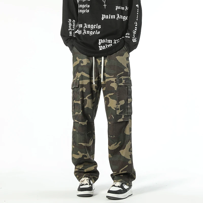 American High Street Drawstring Camouflage Overalls For Men's Straight Tube Loose And Versatile Multi-pocket Casual Pants
American High Street Drawstring Camouflage Overalls For Men's Straight Tube Loose And Versatile Multi-pocket Casual Pants