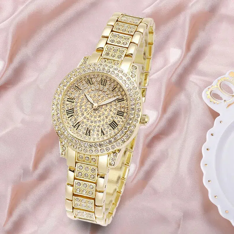 

Часы наручные кварцевые для мужчин и женщин, роскошные классические большие, с бриллиантами в ретро стиле