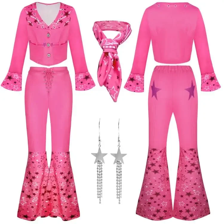 Movie Princess Margot Robbie Cosplay Costume 70s 80s Hippie Disco Cowgirl Outfit Vest Flare Pants for Women Kids Halloween Party
Movie Princess Margot Robbie Cosplay Costume 70s 80s Hippie Disco Cowgirl Outfit Vest Flare Pants for Women Kids Halloween Party