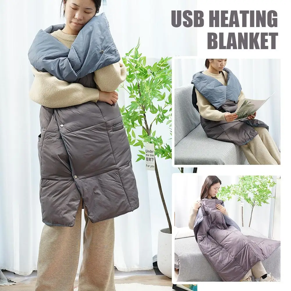 

Electric Blanket Thicker Heater Quickly Warm Heated Adjustable Winter Body Usb Thermostat Warmer 3levels Blanket P5x2