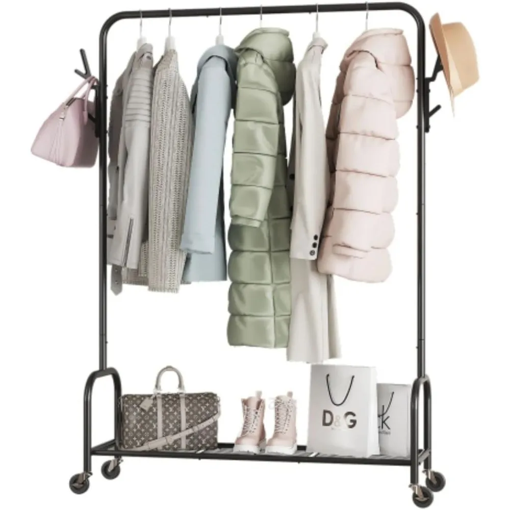 Mobile Clothes Rack Metal Clothes Rack with Wheels Wardrobe Rack for Hanging Coats, Shirts, Dresses (Black)
Mobile Clothes Rack Metal Clothes Rack with Wheels Wardrobe Rack for Hanging Coats, Shirts, Dresses (Black)