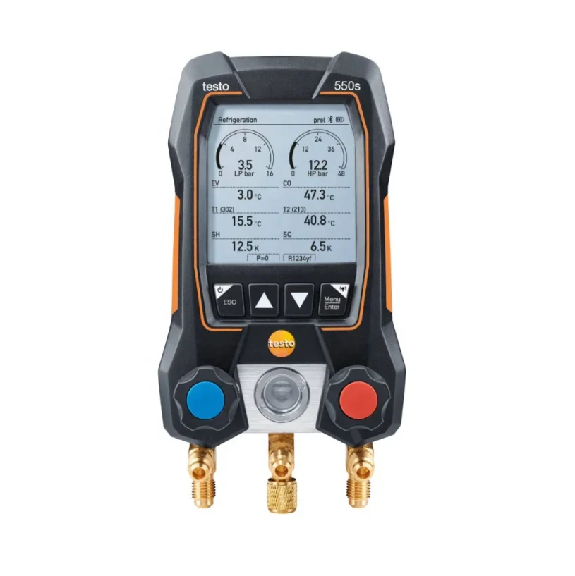 New T e s t o 550s also have 557s Smart Kit 2 Valves Digital Manifold Gauge With Wireless Clamp Temperature Probes
New T e s t o 550s also have 557s Smart Kit 2 Valves Digital Manifold Gauge With Wireless Clamp Temperature Probes