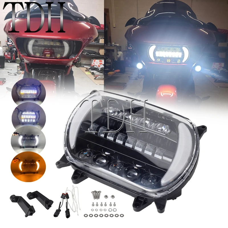 Фара головного света для Harley Road Glide FLTR FLTRX FLTRK FLTRXS flнастоящей FLTRXST 15-23 фара головного света DRL боковой сигнал поворота
Фара головного света для Harley Road Glide FLTR FLTRX FLTRK FLTRXS flнастоящей FLTRXST 15-23 фара головного света DRL боковой сигнал поворота
