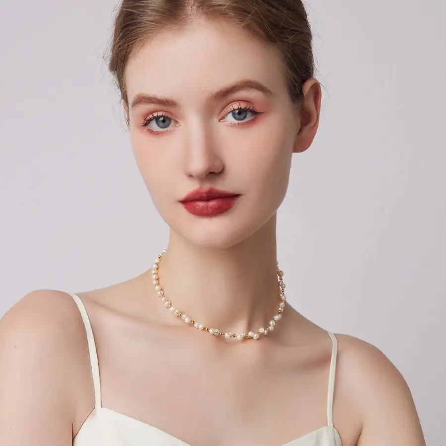 Natural freshwater pearl woven necklace, light luxury, niche collarbone chain, high-end women's necklace, free shipping
Natural freshwater pearl woven necklace, light luxury, niche collarbone chain, high-end women's necklace, free shipping