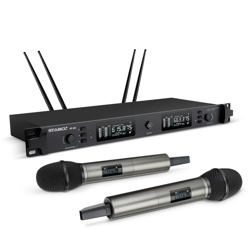 ST-960 500 meters UHF microphone wireless professional 2 channels receive cordless mic for church speech Stage performance
ST-960 500 meters UHF microphone wireless professional 2 channels receive cordless mic for church speech Stage performance