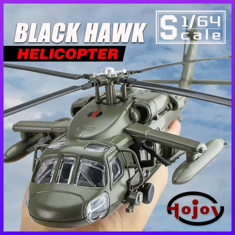 

Scale 1/64 Black Hawks UH-60 Utility Alloy Helicopter Diecast Model Toys Fighter Military Aircraft Flying Airplane For children