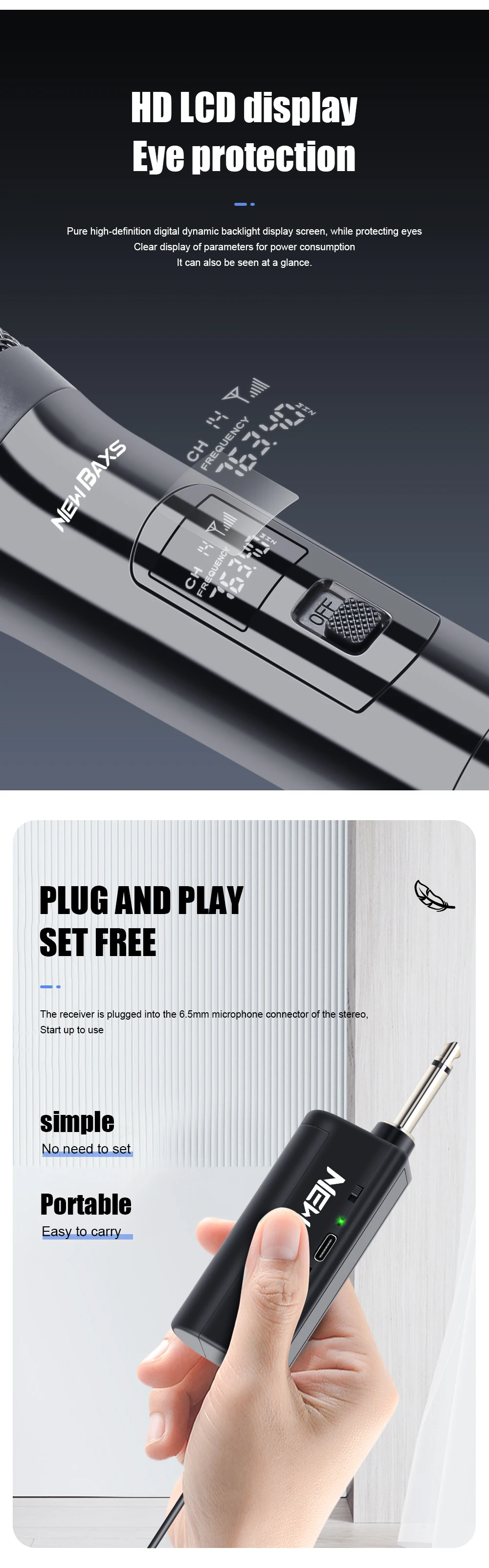 Wireless Microphone Dynamic Handheld Microphones Karaoke Microphone Mic with Rechargeable Receiver for Wedding Party Church Club Wireless Microphone Dynamic Handheld Microphones Karaoke Microphone Mic with Rechargeable Receiver for Wedding Party Church Club