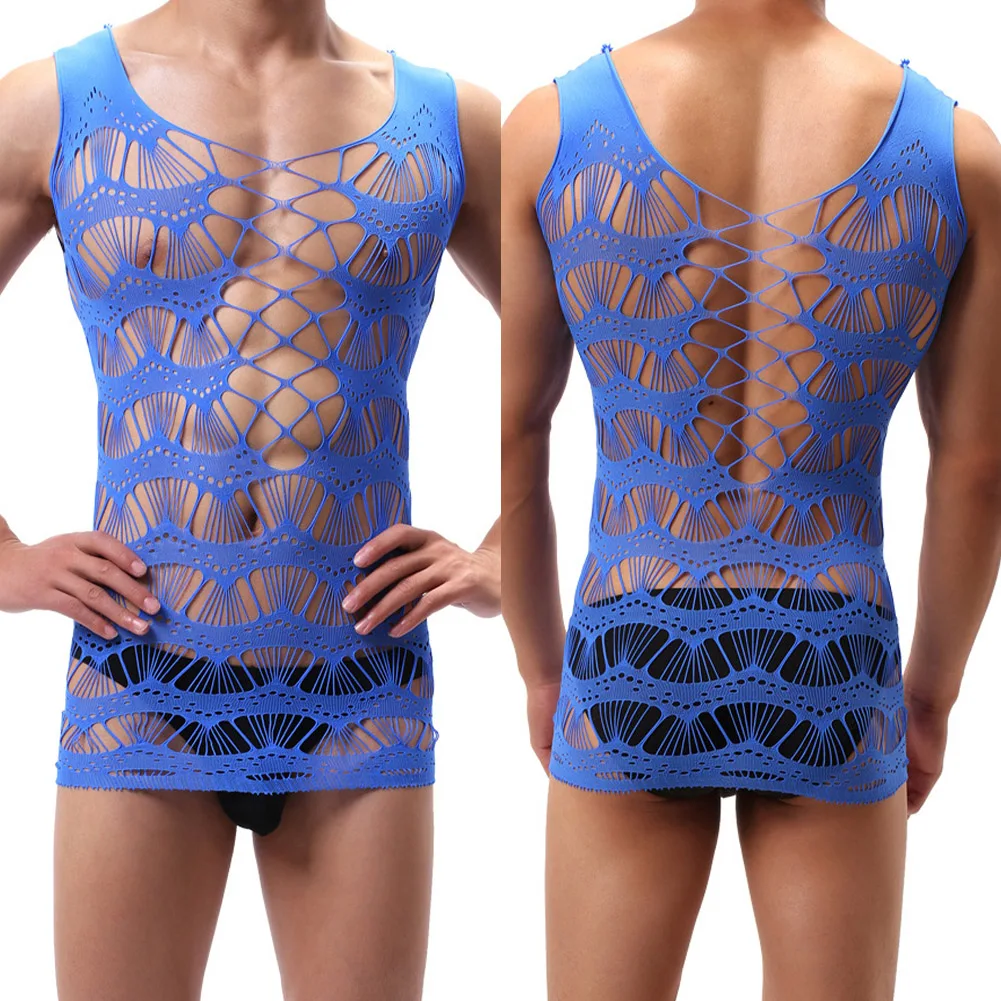 Mens Sexy Fishnet Mesh Lingerie Sissy Sleeveless Pantyhose Bodysuit Hollow Out Lingerie Personalized Male Mesh Dress Nightwear
Mens Sexy Fishnet Mesh Lingerie Sissy Sleeveless Pantyhose Bodysuit Hollow Out Lingerie Personalized Male Mesh Dress Nightwear