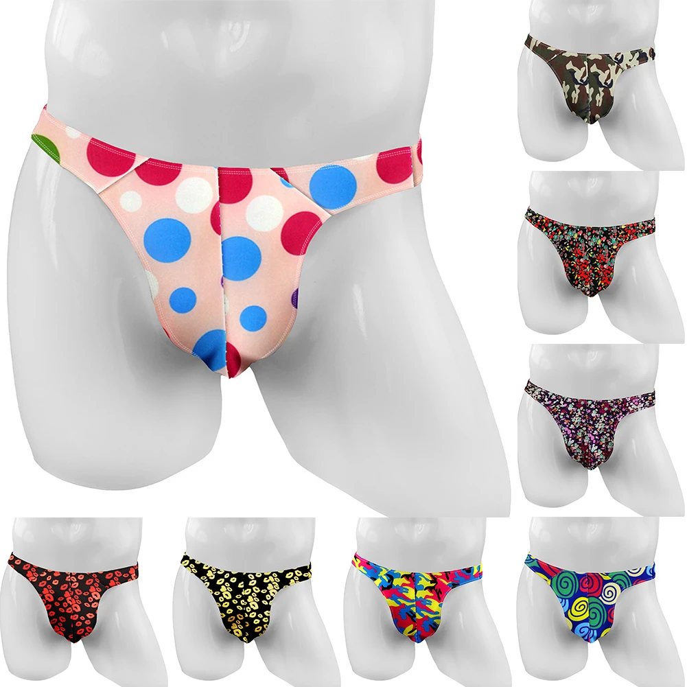 Mens Printed Bikini Thong Pouch Underpants Low Waist Nightwear Panties Male Lingerie Tanga Underwear Мужские Стринги
Mens Printed Bikini Thong Pouch Underpants Low Waist Nightwear Panties Male Lingerie Tanga Underwear Мужские Стринги