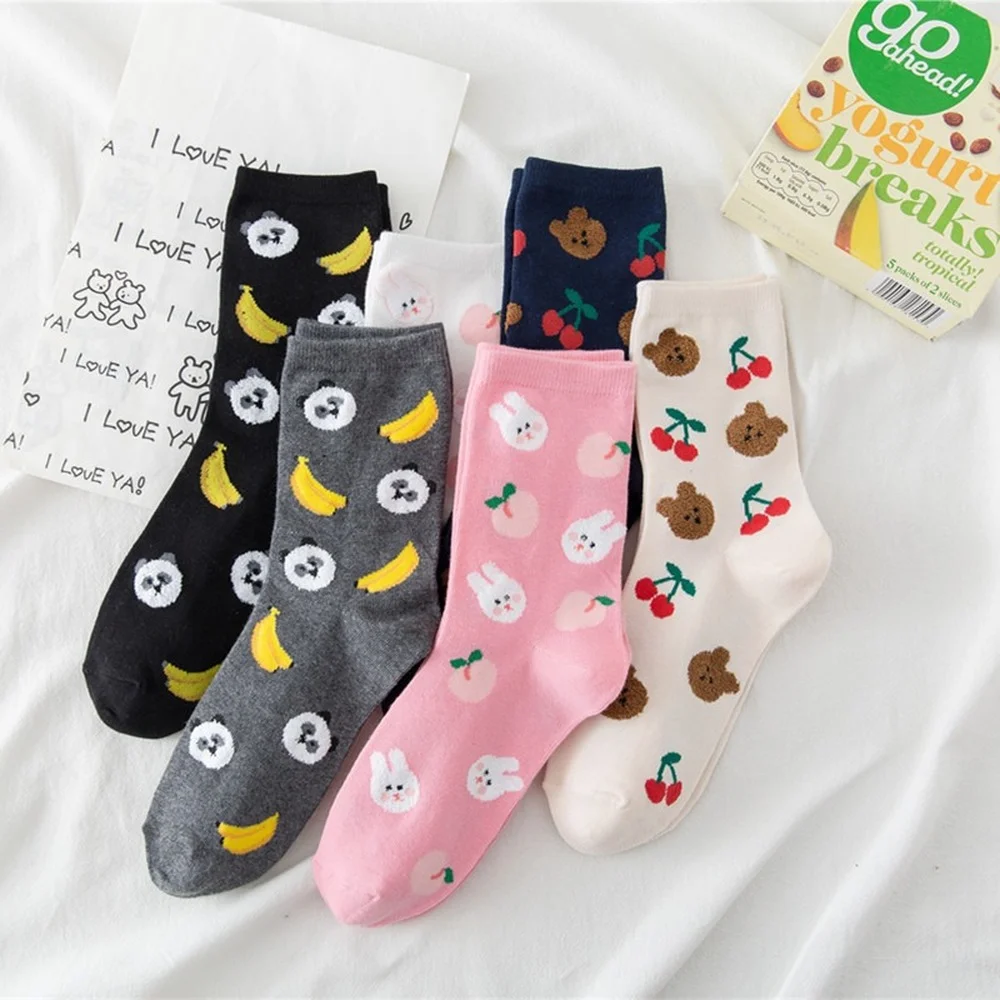 6 Pairs Spring and Summer New Creative Fruit Animal Pattern Women Socks Comfortable Breathable Fahsion Casual Cartoon Socks
6 Pairs Spring and Summer New Creative Fruit Animal Pattern Women Socks Comfortable Breathable Fahsion Casual Cartoon Socks