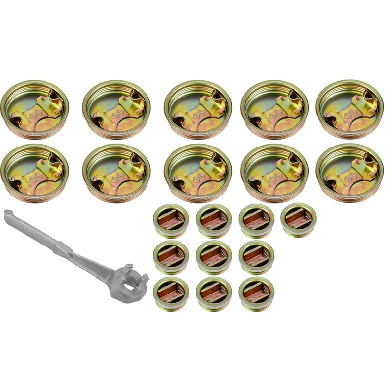 20 Pcs Metal Drum Bung Plug With Gasket 2 Inch And 3/4 Inch Steel Bung Cap With Aluminum Bung Wrench Barrel Bung Caps Durable
20 Pcs Metal Drum Bung Plug With Gasket 2 Inch And 3/4 Inch Steel Bung Cap With Aluminum Bung Wrench Barrel Bung Caps Durable