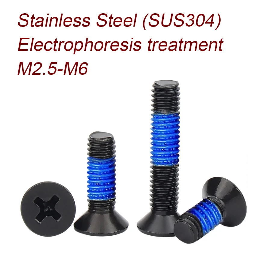M2.5--M6 Anti Loose Spot Glue Stainless Steel SUS304 Flat head machine screw with Electrophoresis treatment DJ-003
M2.5--M6 Anti Loose Spot Glue Stainless Steel SUS304 Flat head machine screw with Electrophoresis treatment DJ-003