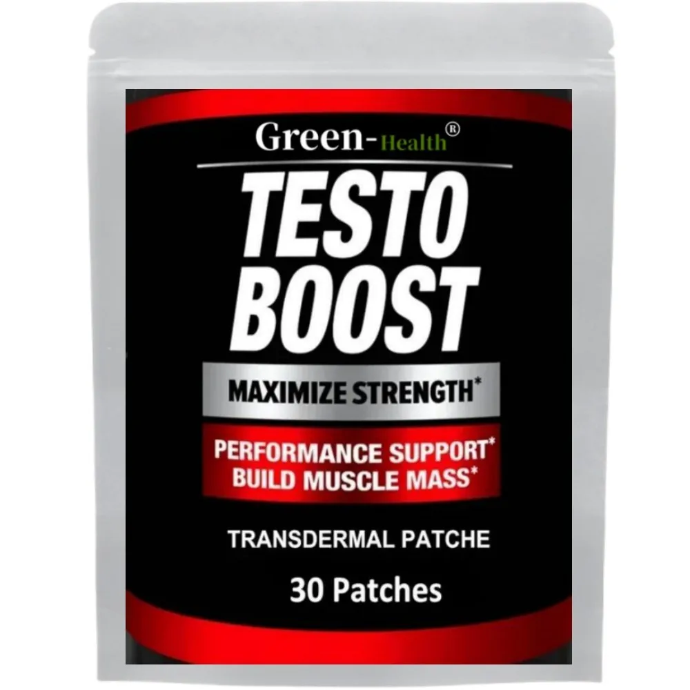 

30 Patches Testoboost Test Booster Transdermal Patches - Potent & Natural Herbal Boost Muscle Growth - Tribulus, Horny Goat Weed