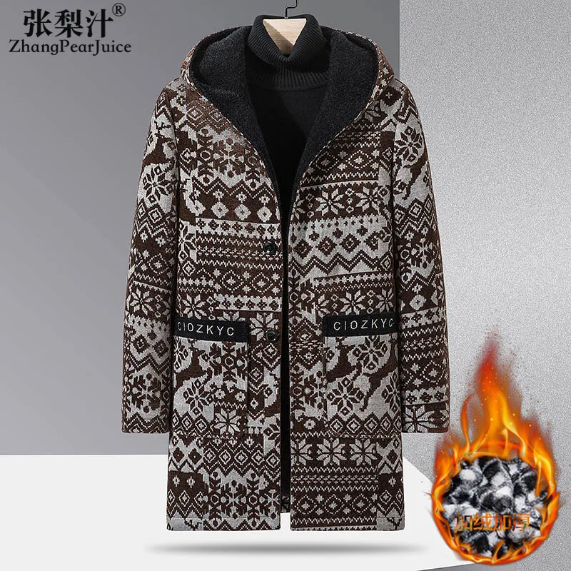 

Autumn Winter New Men Plush Thickened Jacket Men Fleece Mink Jacket Casual Long Slim Fit Wool Coat Men Clothes Windbreaker