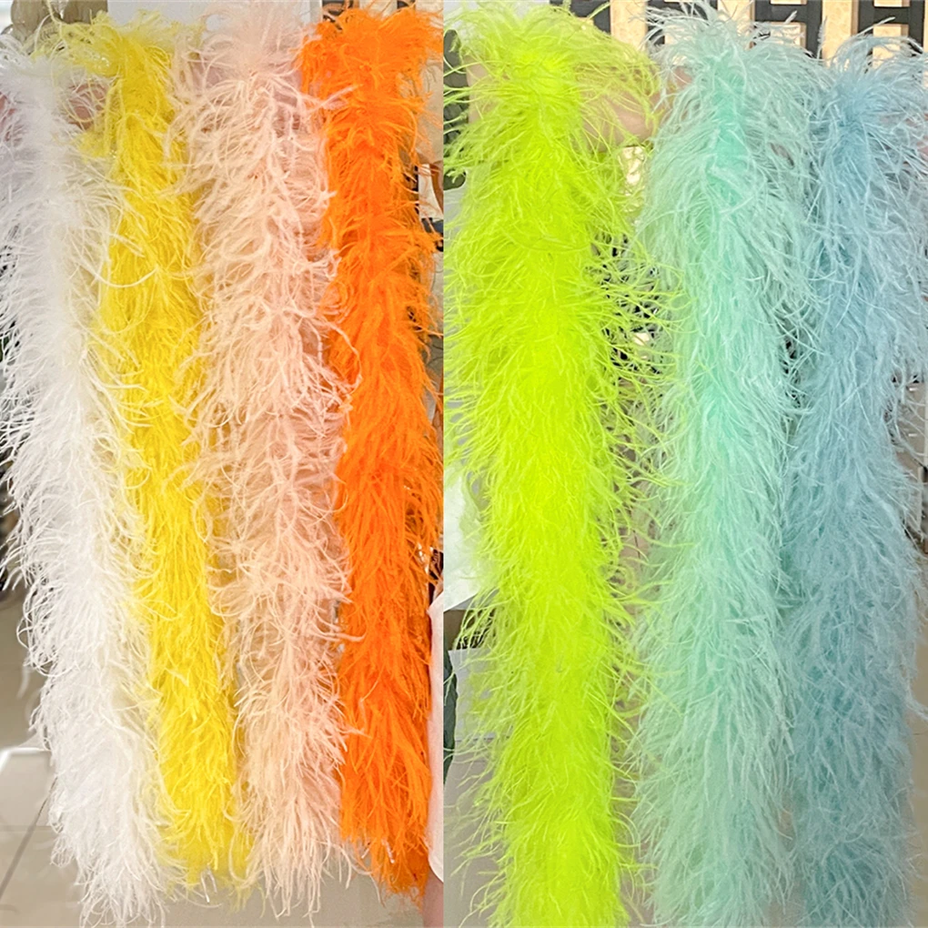 2 Meters Natural Ostrich Feathers Boas Dyed 1/3/6 Ply Feather Wedding Party Clothing Dress Decoration Plumas Scarf Accessories
2 Meters Natural Ostrich Feathers Boas Dyed 1/3/6 Ply Feather Wedding Party Clothing Dress Decoration Plumas Scarf Accessories