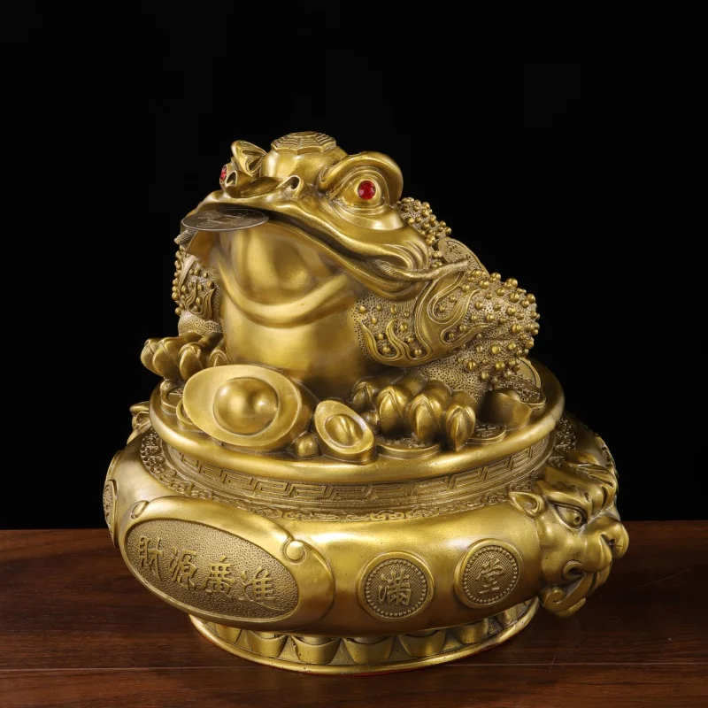 

Shanpin Pure Brass Home Decoration Cornucopia Golden Toad Wealth Source Guangjin Golden Toad Opening Store Bronze Golden Toad Go