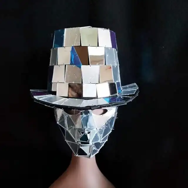 Cosplay party mirror man dance cap and masks silver sequin hat mask Bar GOGO props performance hat
Cosplay party mirror man dance cap and masks silver sequin hat mask Bar GOGO props performance hat