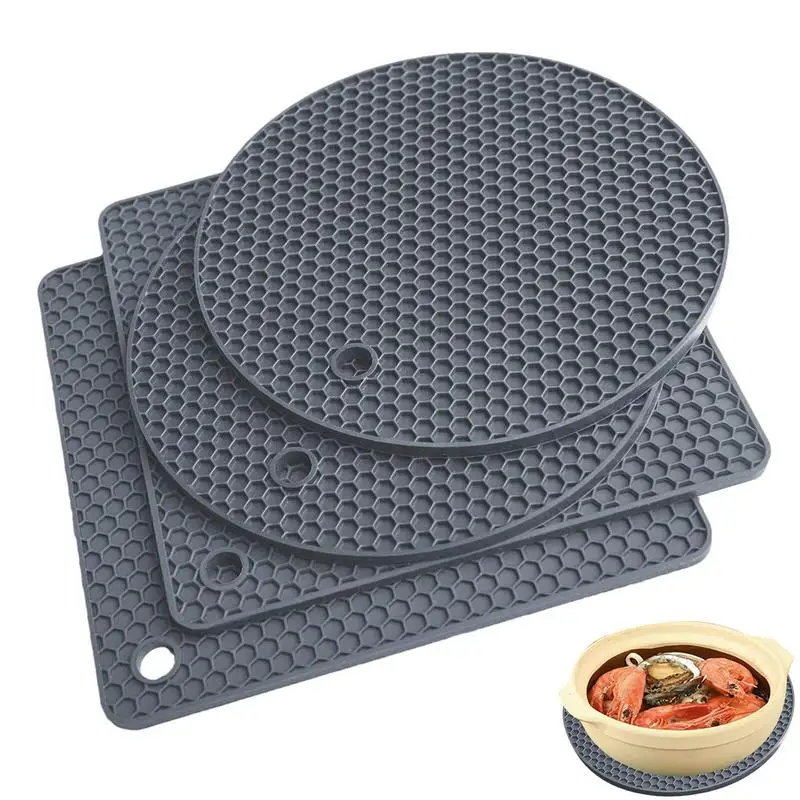 

Silicone Mat Coaster Round Heat Resistant High Temperature Non-slip Drink Cup Mat Pot Holder Table Placemat Kitchen Accessories