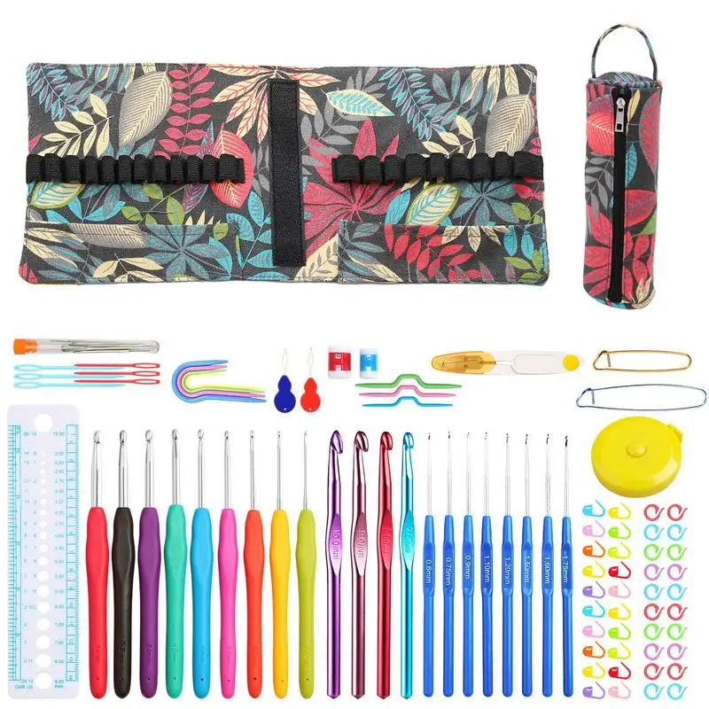 

Knitting Set Yarn Hooks Crochet Set Portable Knitting Crochet Supplies Beginner Crochet Kit Crochet Needle DIY Yarn Weaving Tool