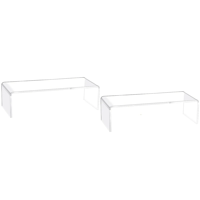 

2 Pcs Acrylic Display Stands Acrylic Risers Dessert Table Display Set Rectangular Clear Display Stand Riser For Display Durable