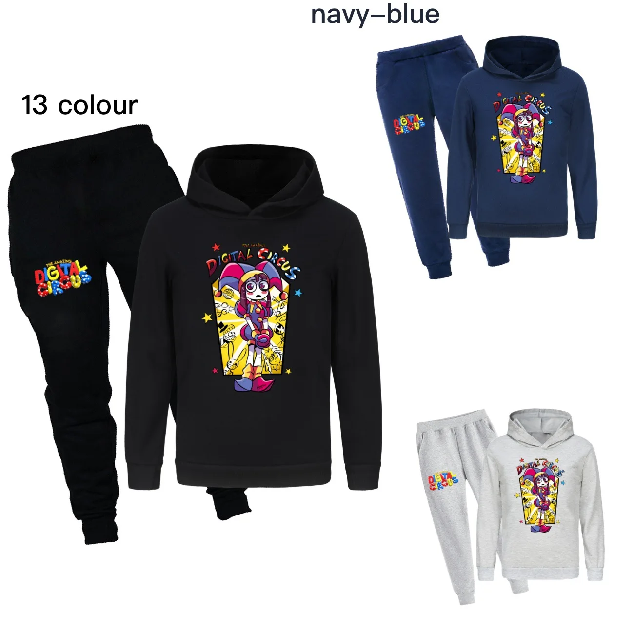 

The Amazing Digital Circus Clothes Kids Cartoon Pomni Jax Hoodie Baby Girls Hoody Sweatshirt+Pants 2pcs Set Boys Casual Traksuit