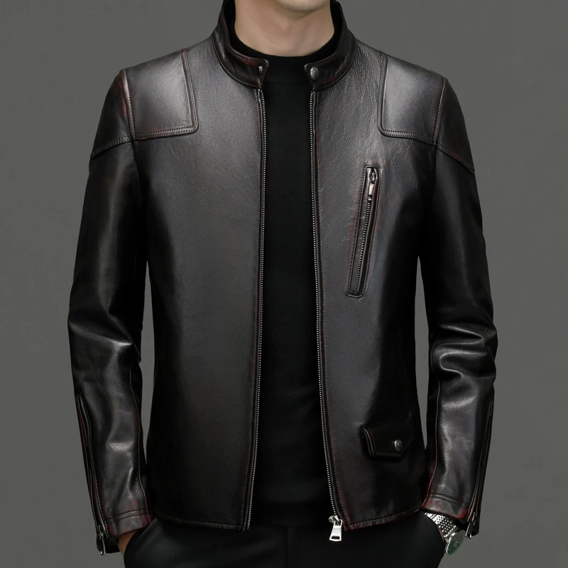 Autumn/Winter New Men's Business Slimming Trend Italian Style Fashion Solid Color Casual Dermis Leather JacketHorse Hide Coat
Autumn/Winter New Men's Business Slimming Trend Italian Style Fashion Solid Color Casual Dermis Leather JacketHorse Hide Coat