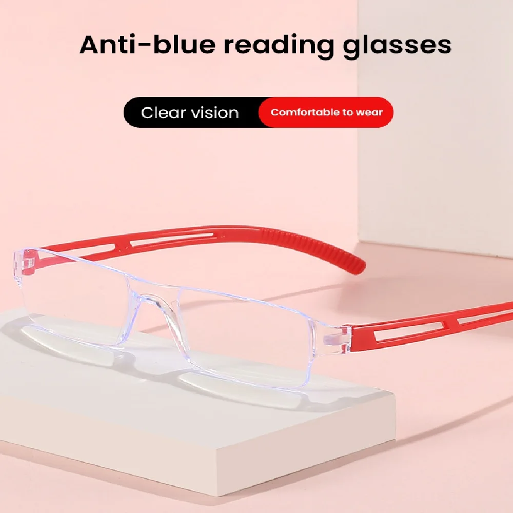 

Frameless Presbyopia Optical Eyewear Women Men 2024 New Fashion Rimless Anti-Blue Light Reading Glasses Diopter +1.0 to +4.0