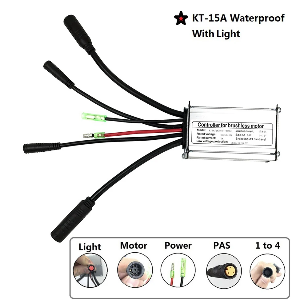 36/48V KT15A Ebike Controller With Lightline For 250W Brushless Motor Waterproof Controller Electric Bicycle Accessories
36/48V KT15A Ebike Controller With Lightline For 250W Brushless Motor Waterproof Controller Electric Bicycle Accessories