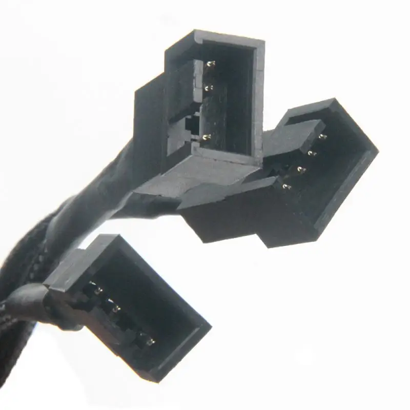 

Pin Pwm-кабель для вентилятора от 1 до 2/3/4 Way Splitter Black Sleeve 27 см Удлинительный кабель соединитель PWM-удлинительные кабели