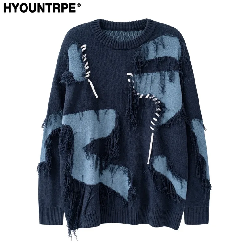 Mens Knitted Sweater Fashion Tassel Irregular Block Pullovers Casual O-neck Unisex Harajuku Y2k Streetwear Loose Knit Jumpers
Mens Knitted Sweater Fashion Tassel Irregular Block Pullovers Casual O-neck Unisex Harajuku Y2k Streetwear Loose Knit Jumpers