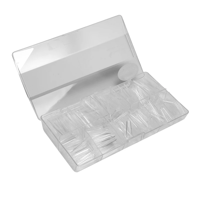 

500PCS Clear Nail Tips, Coffin Fake Nails Full Cover Manicure Nails False Nails With Plastic Box For DIY Nail