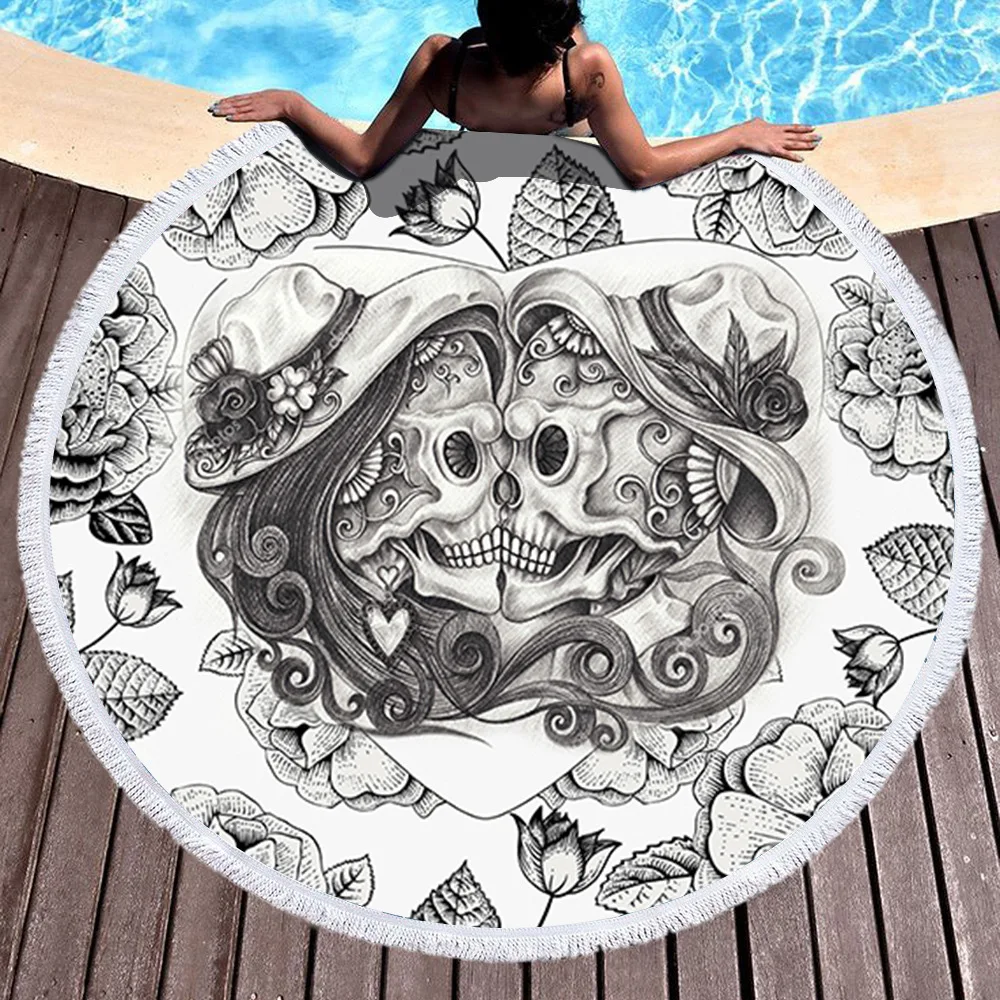 Summer Beach Towel Shawl Fast Drying Swimming Gym Camping Big Round Towel Unicorn Skull 3D All Over Printed Towel
Summer Beach Towel Shawl Fast Drying Swimming Gym Camping Big Round Towel Unicorn Skull 3D All Over Printed Towel