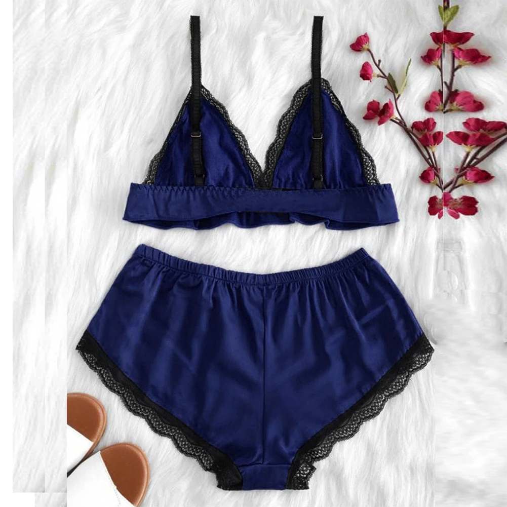 Women Lace Camisole Top Panties Sexy Satin Silk Sleepwear Set Top Shorts Nightwear Lingerie Pajamas Set Trikini Top Briefs Set
Women Lace Camisole Top Panties Sexy Satin Silk Sleepwear Set Top Shorts Nightwear Lingerie Pajamas Set Trikini Top Briefs Set