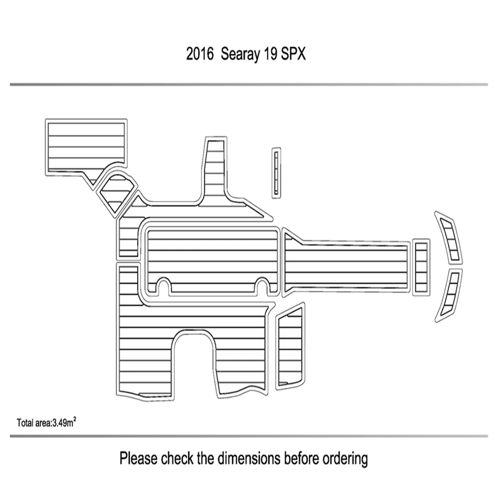 

2016 Searay 19 SPX -190 Cockpit Pads 1/4" 6mm EVA FAUX Teak non-slip mat SeaDek MarineMat Gatorstep Style Self Adhesive
