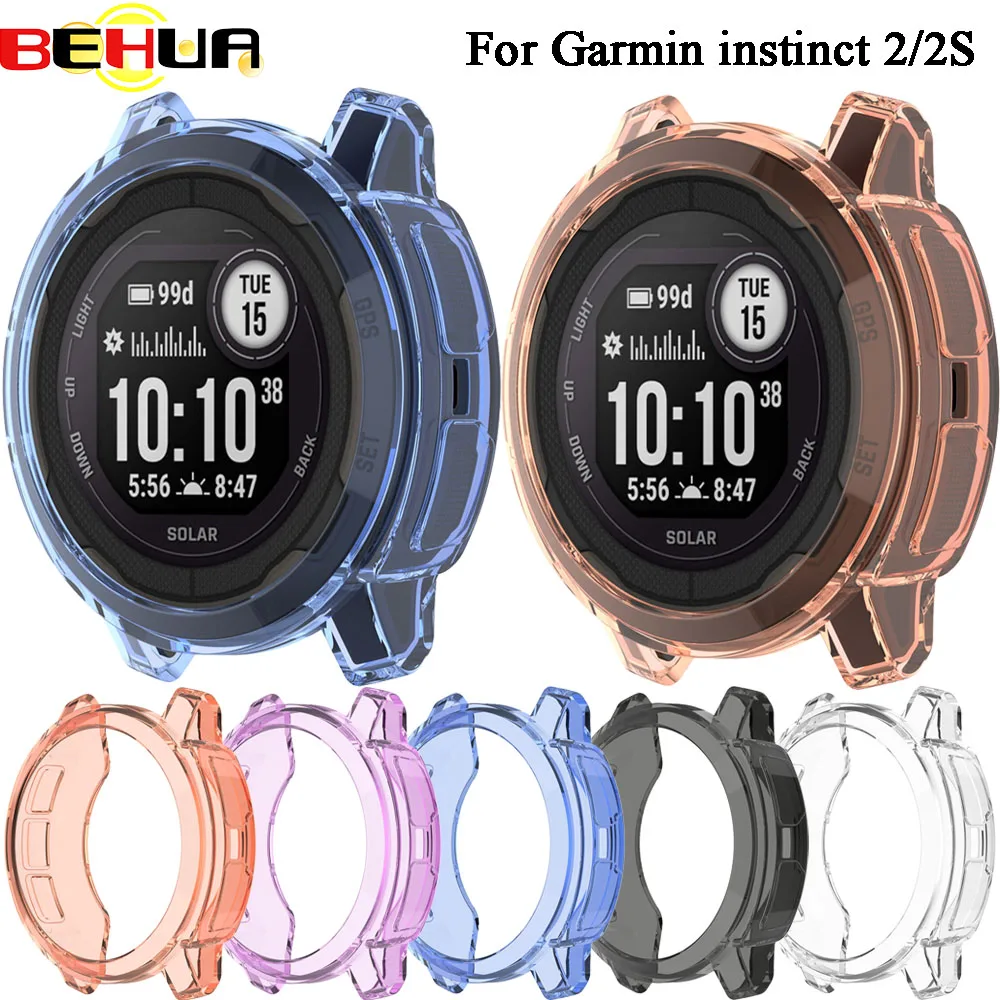 

BEHUA Protector Case Cover For Garmin instinct 2 2S Protective Shell Anti-scratch Shockproof Frame TPU Clear Bumper Smartwatch