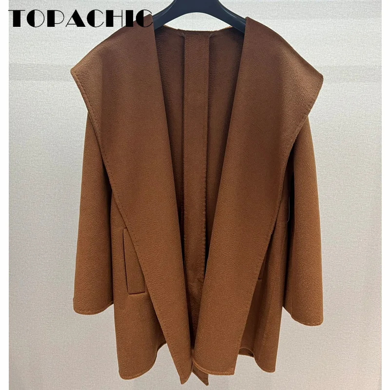 12.15 TOPACHIC Women's Classic Hooded With Belt Office Casual Double-Sided Cashmere Coat
12.15 TOPACHIC Women's Classic Hooded With Belt Office Casual Double-Sided Cashmere Coat