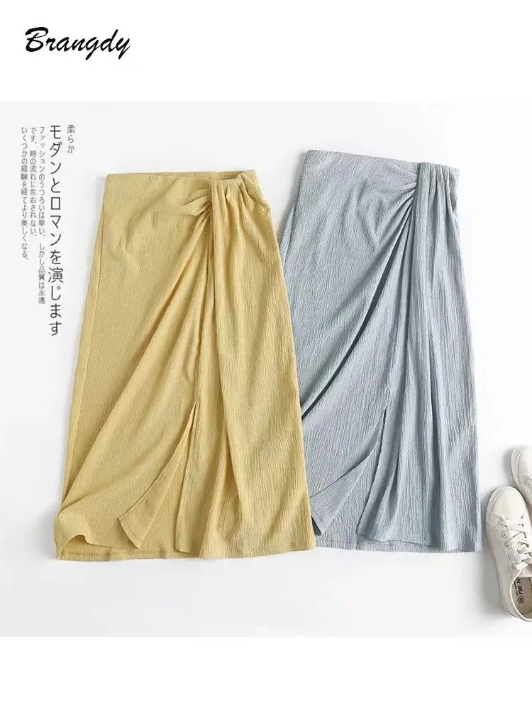Women High Waisted Summer Long Skirt New 2022 New Elegant Ladies Office Skirts Midi Pleated Waist Front Split A Line Midi Skirts
Women High Waisted Summer Long Skirt New 2022 New Elegant Ladies Office Skirts Midi Pleated Waist Front Split A Line Midi Skirts