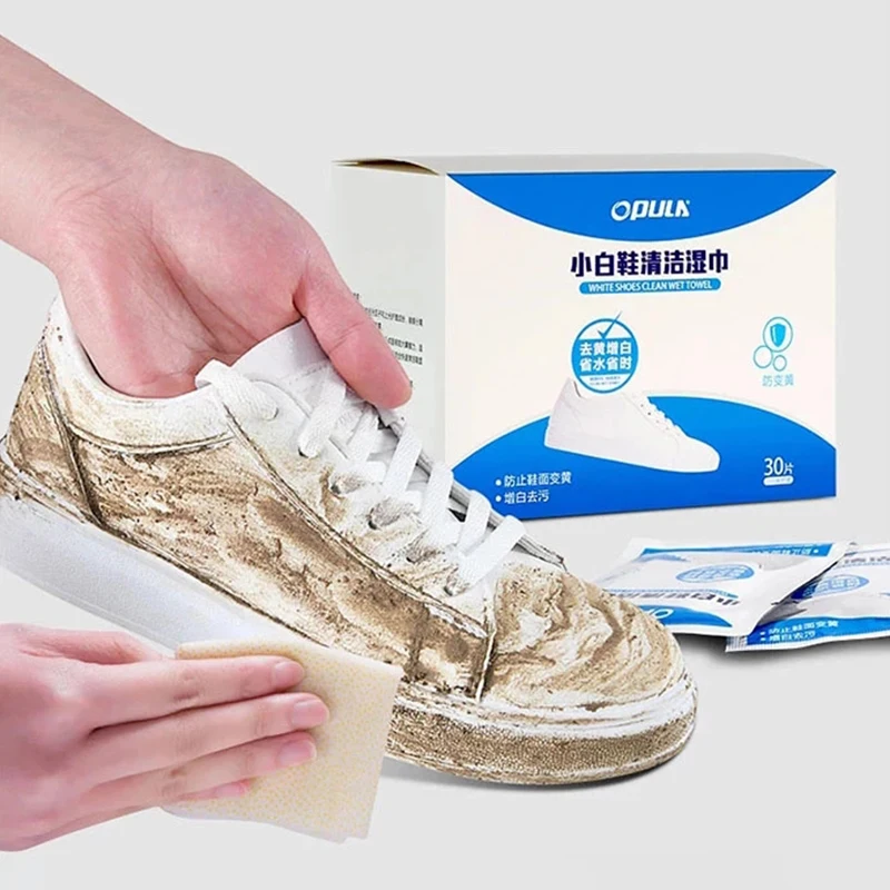 

Shoes Wipes Clean & Restore Dirty Remover Wet Wipes for Canvas Mesh White Shoe Sneakers Cleaning Wet Towels 30 Pcs