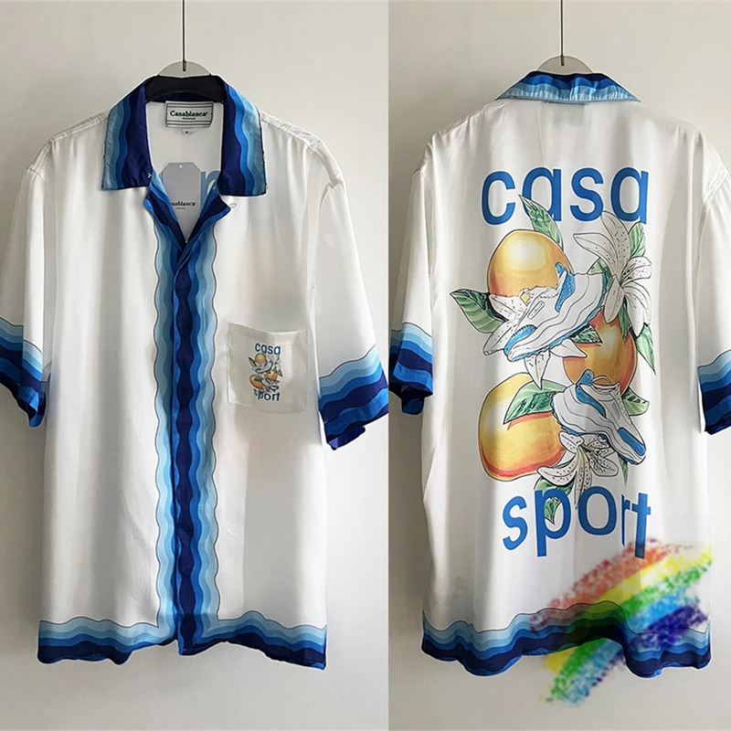 2023ss Casablanca Shirt Men Women 1:1 High Quality Hawaii Beach DRAPE ORANGE PRINTED Silk Shirts
2023ss Casablanca Shirt Men Women 1:1 High Quality Hawaii Beach DRAPE ORANGE PRINTED Silk Shirts