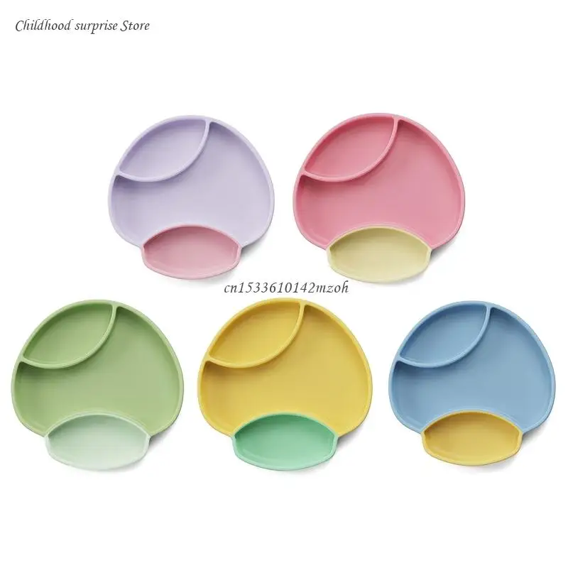 

Детская грибная присоска, разделенная обеденная тарелка для младенцев, обучающая посуда для кормления, мягкая силиконовая миска