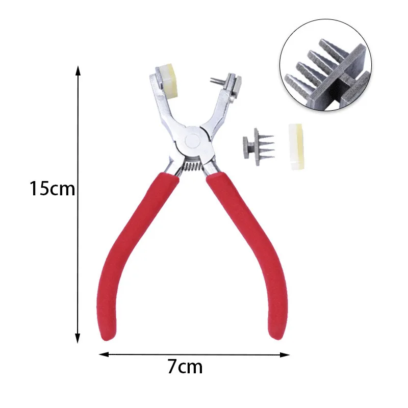Leather Hand Held Silent Pliers Hole Punch Tools Diamond French Shape 4mm Spacing 2/4 Teeth Leather craft DIY Punch Plier
Leather Hand Held Silent Pliers Hole Punch Tools Diamond French Shape 4mm Spacing 2/4 Teeth Leather craft DIY Punch Plier