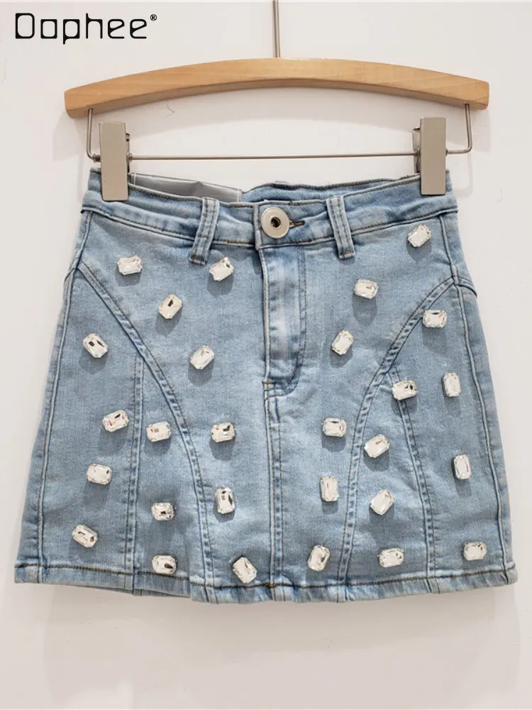 Chic Handmade Beaded Short Denim Skirt Female 2023 Summer New Streetwear Woman Anti-Exposure High Waist Slimming A- Line Skirts
Chic Handmade Beaded Short Denim Skirt Female 2023 Summer New Streetwear Woman Anti-Exposure High Waist Slimming A- Line Skirts