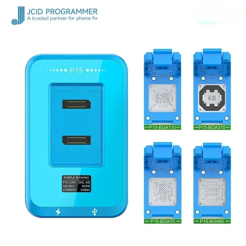 JC P15 Nand Programmer With BGA315 BGA110 BGA70 BGA60 Module for Phone 6-15 Pro Max Nand Flash Read Write Format Repair 
JC P15 Nand Programmer With BGA315 BGA110 BGA70 BGA60 Module for Phone 6-15 Pro Max Nand Flash Read Write Format Repair
