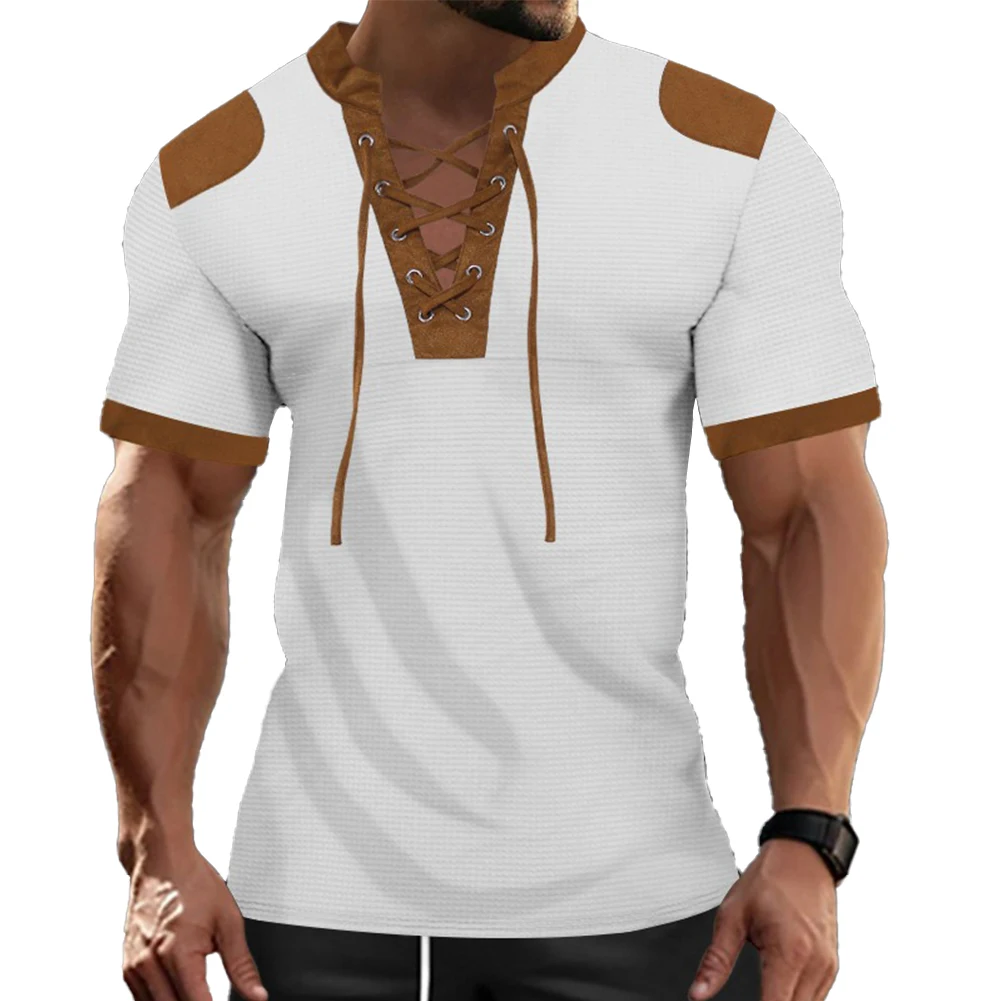 Lace Up Top T Shirt Daily Holiday 1pcs M-3XL Polyester+Spandex Short Sleeve Slight Stretch Male Men High Quality
Lace Up Top T Shirt Daily Holiday 1pcs M-3XL Polyester+Spandex Short Sleeve Slight Stretch Male Men High Quality