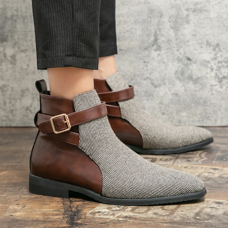 2022 Retro Patchwork Men's Luxury Brand Shoes Large Szie 48 Pointed Dress Shoes Men Leather Formal Shoes for Men Ankle Boots
2022 Retro Patchwork Men's Luxury Brand Shoes Large Szie 48 Pointed Dress Shoes Men Leather Formal Shoes for Men Ankle Boots