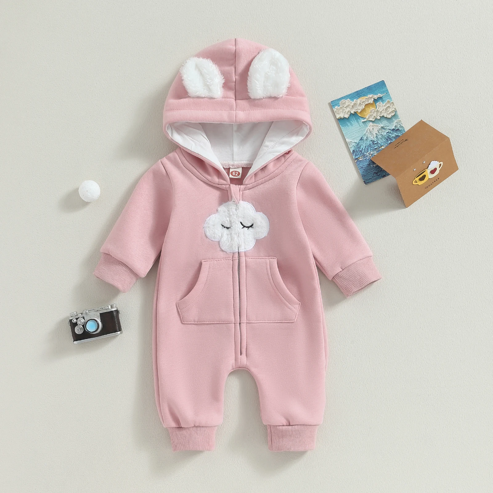 BeQeuewll Baby Fall Jumpsuits Long Sleeve Cloud Embroidery Zip Up Hooded Rompers with Animal Ears Newborn Outfit For 0-18 Months
BeQeuewll Baby Fall Jumpsuits Long Sleeve Cloud Embroidery Zip Up Hooded Rompers with Animal Ears Newborn Outfit For 0-18 Months