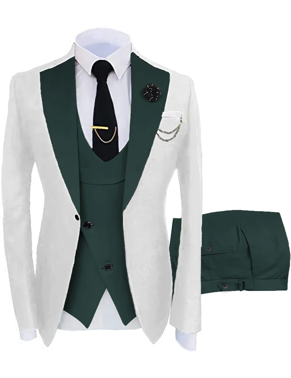 

Customized Men's Suit Notch Lapel Groom Tuxedos Jacket Blazers Halloween Costume Elegant For Luxury Man Suit's For Wedding 5119